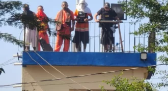 Reos amotinados en la carcel Renovacion 1 en Escuintla Guatemala FOTO RRSS