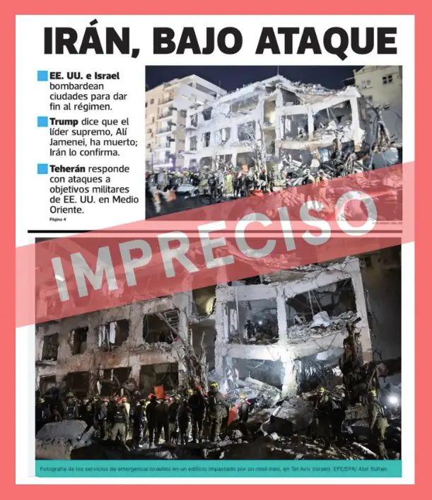 desinformacion sobre ataque en irán