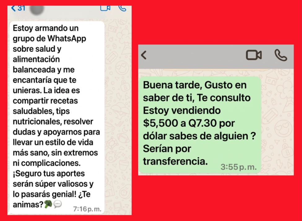 Estafas por grupos de WhatsApp