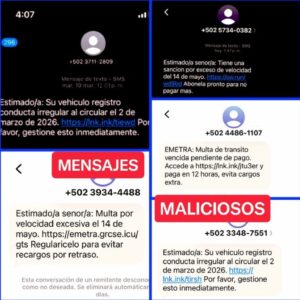 mensajes de estafa multas de emetra whatsapp