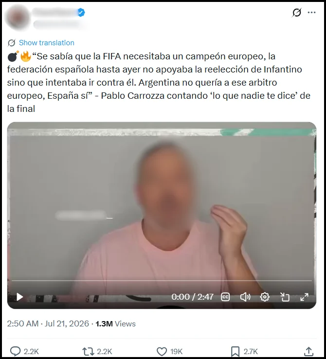 teorias conspirativas final copa del mundo Argentina vs España 09