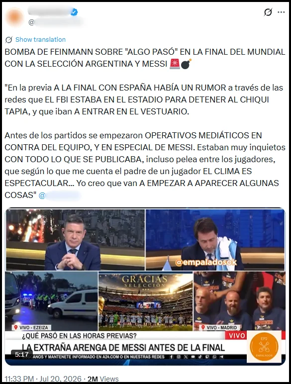 teorias conspirativas final copa del mundo Argentina vs España 14
