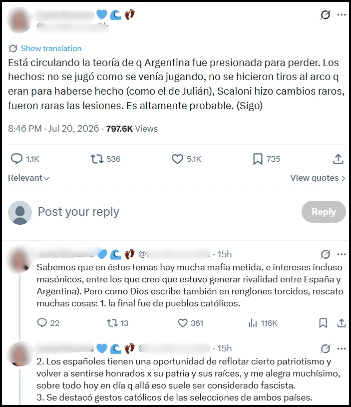 teorias conspirativas final copa del mundo Argentina vs España 18