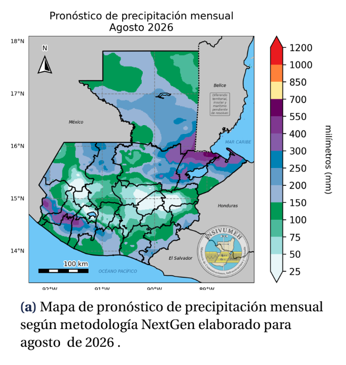 Mapa lluvias agosto 2026, clima guatemala 2026