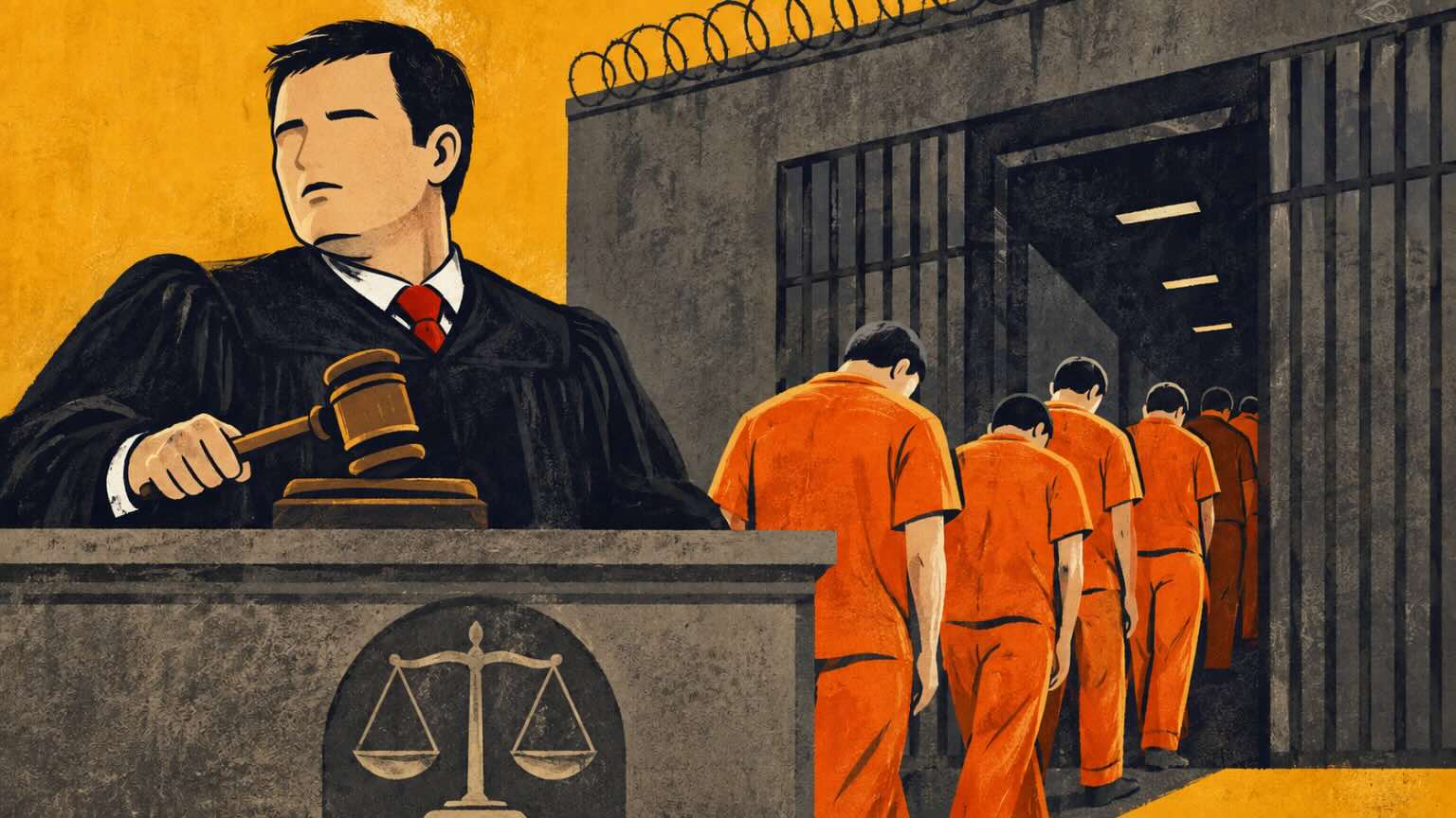 Megacárceles El Salvador Bukele ilustracion-CONNECTAS